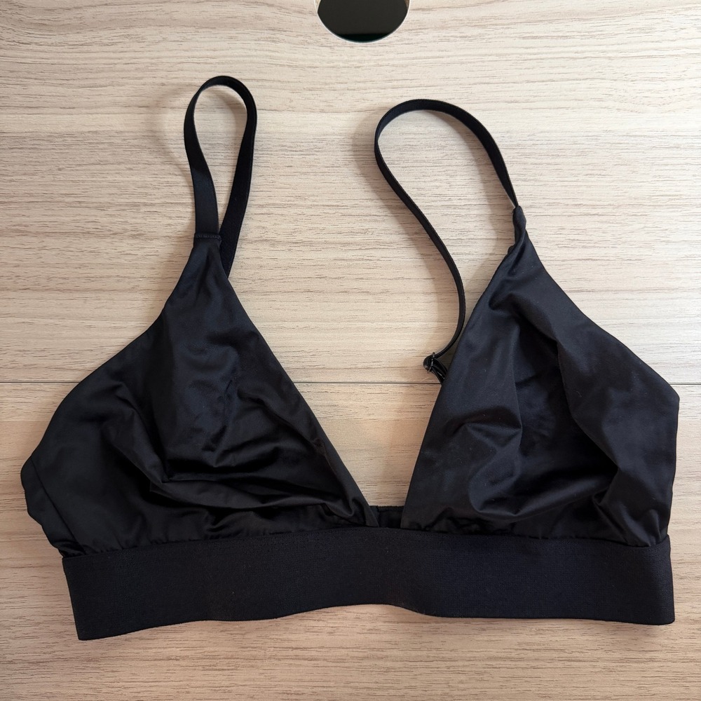 Negative Underwear Sieve Triangle Bralette 2 Black Minimalist